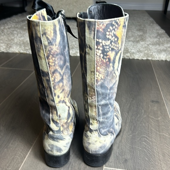 Roberto Ronaldi Leather Camo Print Lace Up combat military style boots Size 6.5 - Picture 8 of 16